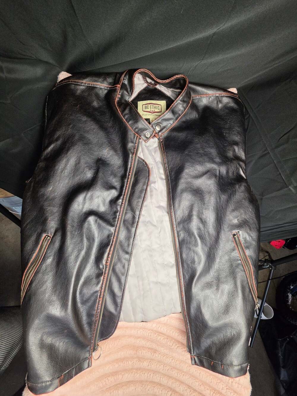 BC Ethic Custom Crafted Outerwear Faux Leather Motorcycle Racer Jacket
